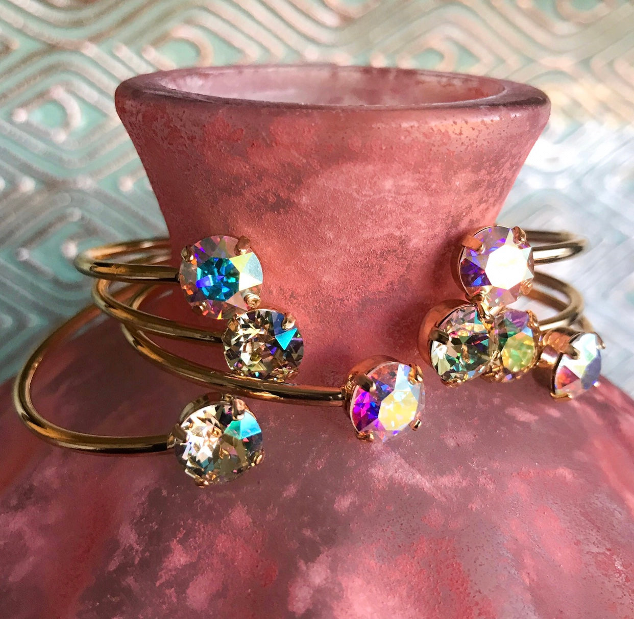 Crushed Golden Crystal Swarovski Balance Bangle