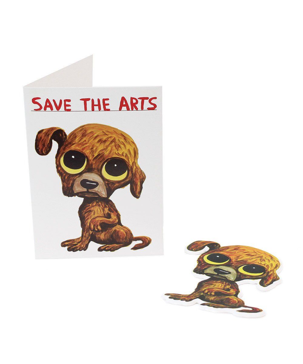 Save The Arts Puffy Sticker Card X David Shrigley Paper Third Drawer Down Studio