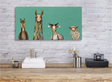 Donkey, Llama, Goat, Sheep on Teal - Giclée Print