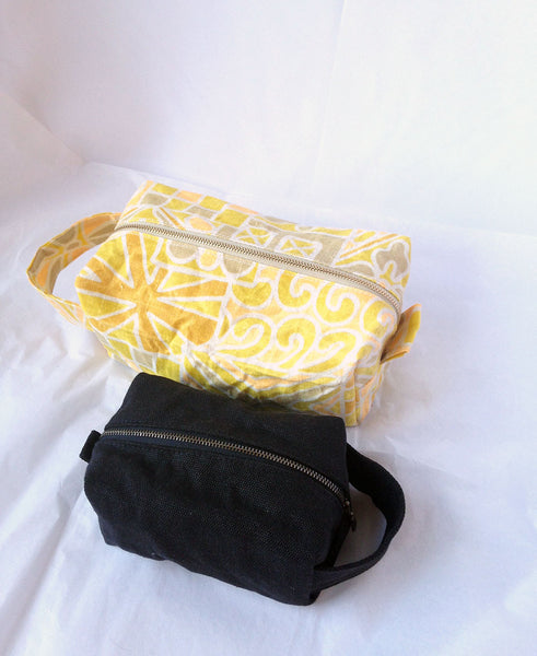 Two Toned Small Waxed Canvas Toiletry Bag Dopp Kit - - Bag - Bliss Joy Bull - 6