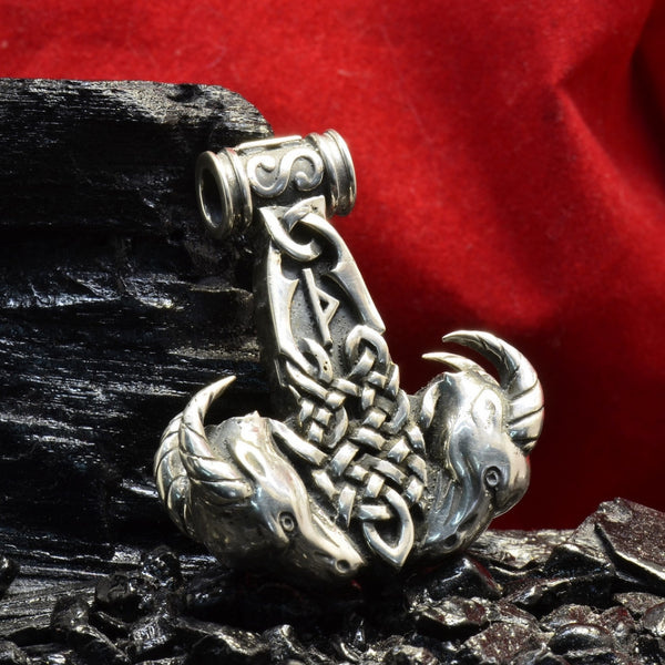 Sterling Silver Thor's hammer pendant "TANGNIOSTR"