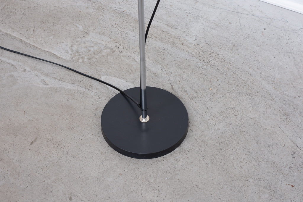 1960s twin-headed floor light with metallic finish