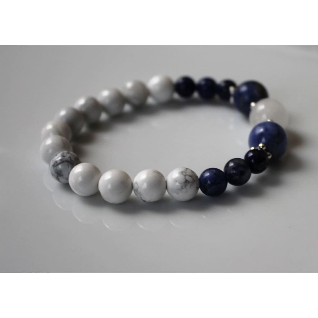 COMMUNICATE CALMLY Healing Crystal Stretch Bracelet - Stackable Gemstone Intention Bracelet - Bracelets