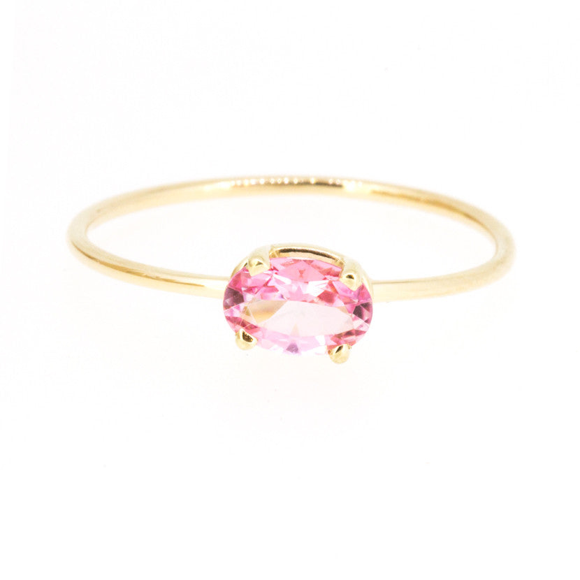Oval Baby Pink Topaz Ring