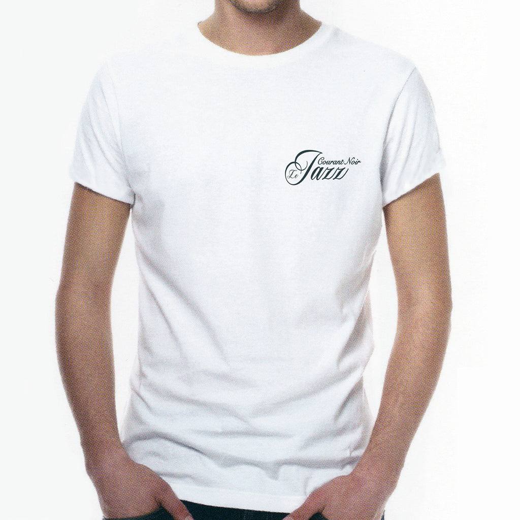//038// - Men's White "Le Jazz Courant Noir" (Blackcurrent Jazz) Logo T-Shirt