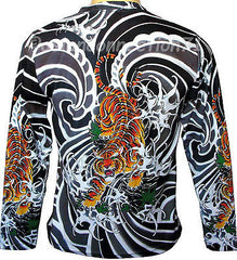 TIGER IREZUMI Japanese Tattoo LONG SLEEVE Japan Biker T Shirt Mens M L XL
