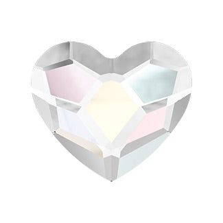 Swarovski Crystals - Heart Flat Back - Crystal AB (9 pieces)