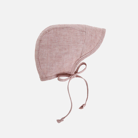 Linen Brimmed Bonnet - Blush - 0m-4y