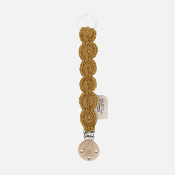 Merino Wool Soother/Pacifier Clip - Mustard