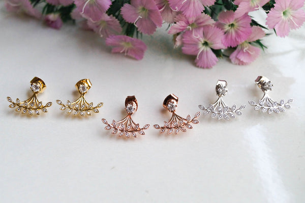 Leaf Ear Jackets, Earrings, - Wander + Lust Jewelry