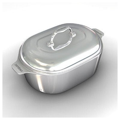 Gourmet 16.5" Heavy Cast Aluminum Covered Oval Roaster with Non-Stick Interior