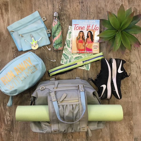 Blue Athleisure Yoga Tote