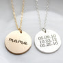 7/8" Engraved Disc Necklace