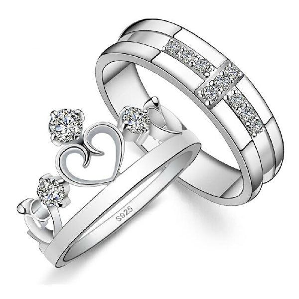 Romantic Power Couple Wedding Ring His and Her Fashion Jewelry