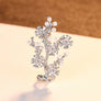 Pure 92.5 Sterling Silver Flower Pearl Brooch - Enumu