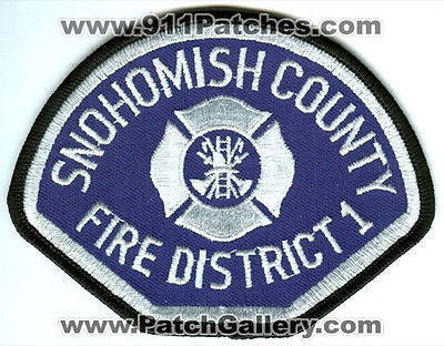 Snohomish County Fire District 1 Department Rescue Patch Washington WA White - SKU173