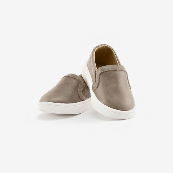 Slip-On Leather Sneakers - Stone