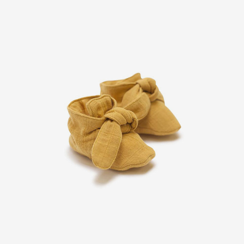 Organic Knotted Booties - Golden Mustard