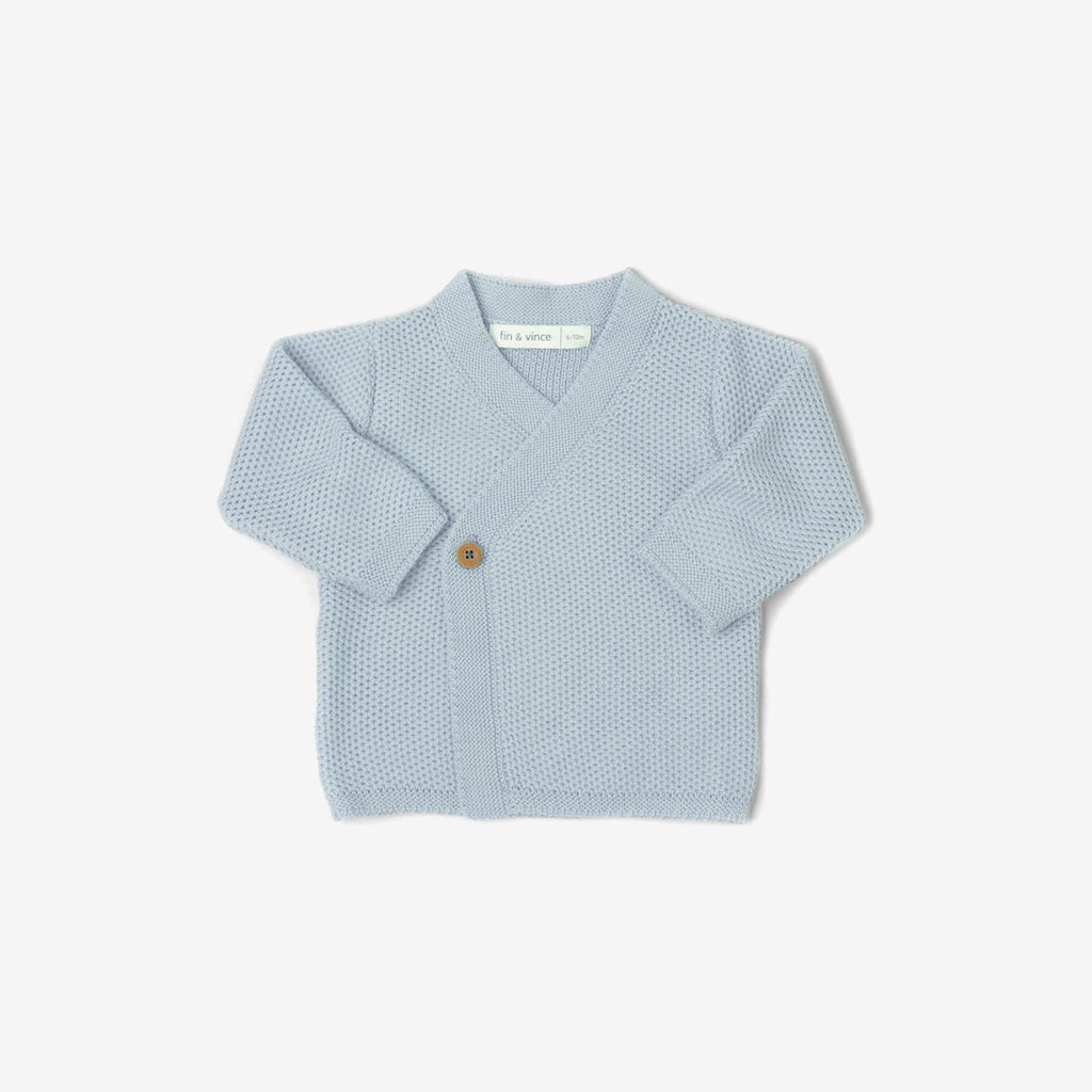 Knit Kimono Cardigan - Pale Blue