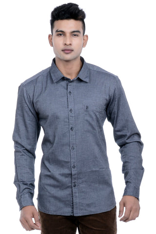 Moustache Slim Fit Mens Shirt-Black