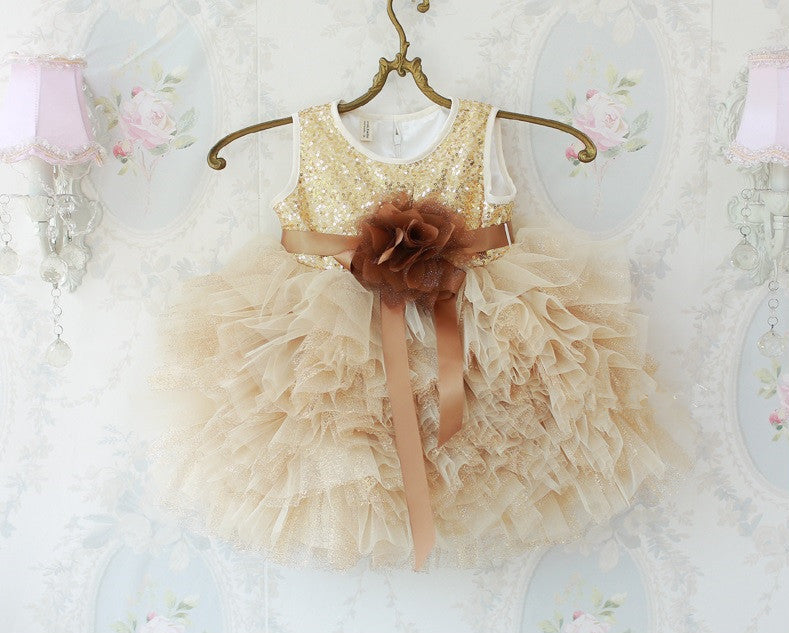 Bling Bling Flower Girl Dress Party Dress PD-DD003