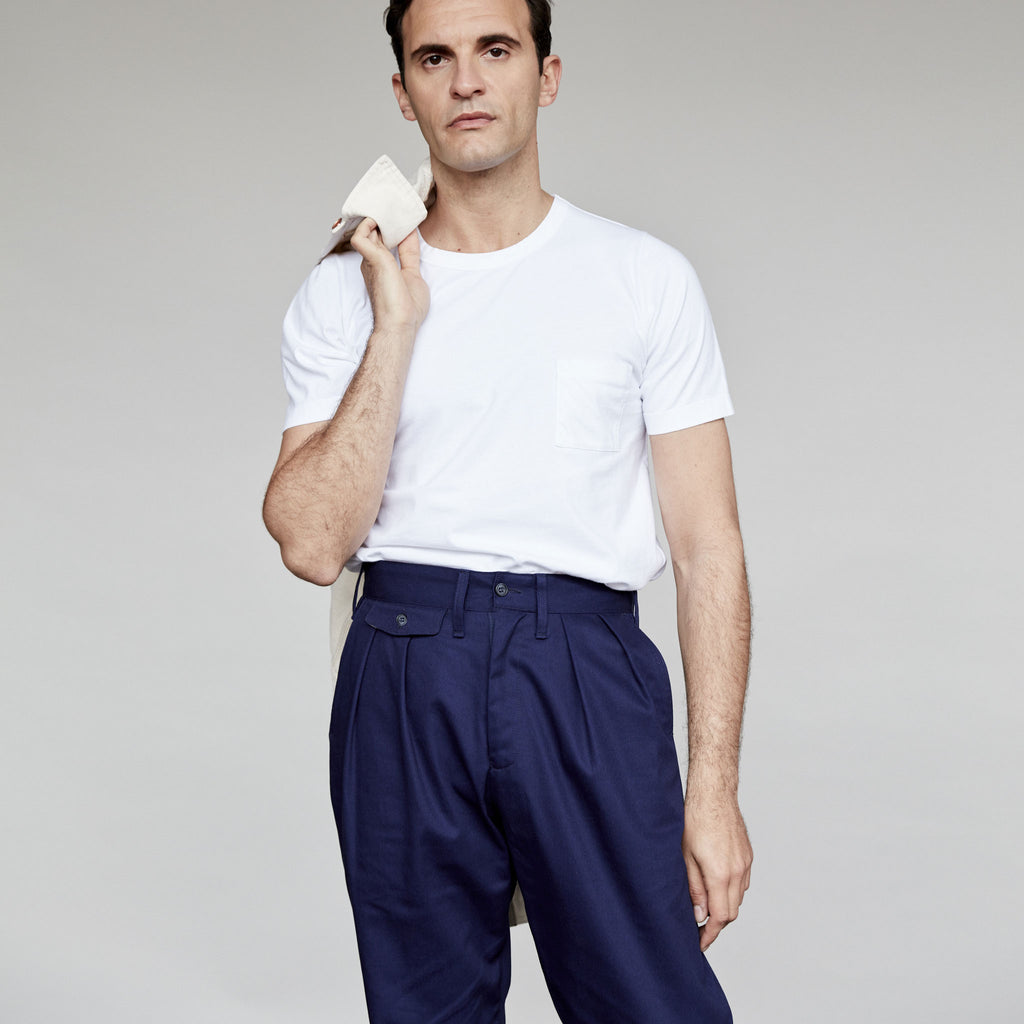 Men's Pleat Front Chino (Navy)