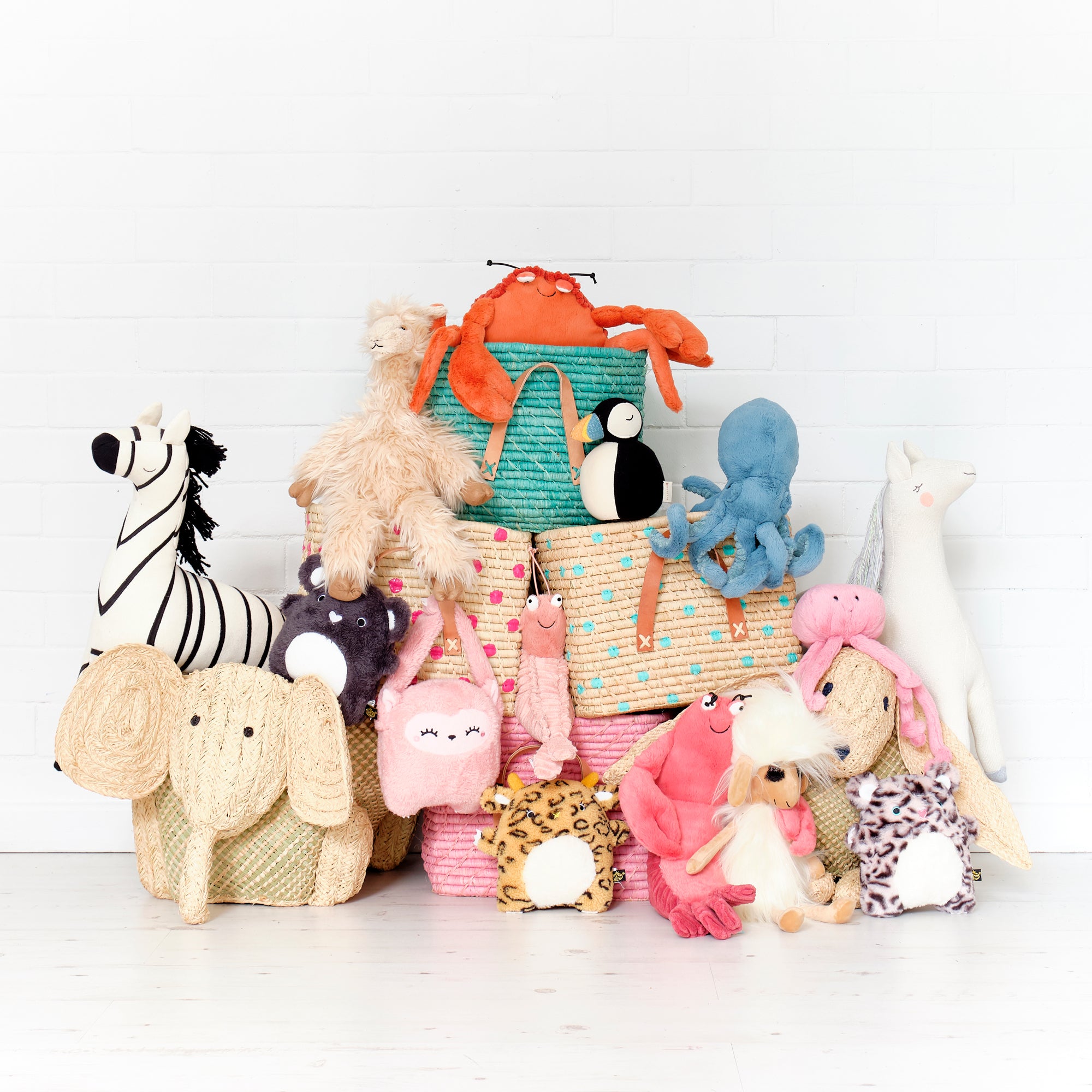Baskets and Soft Toys, styled by Bobby Rabbit, as featured in Our Royal Baby Book.