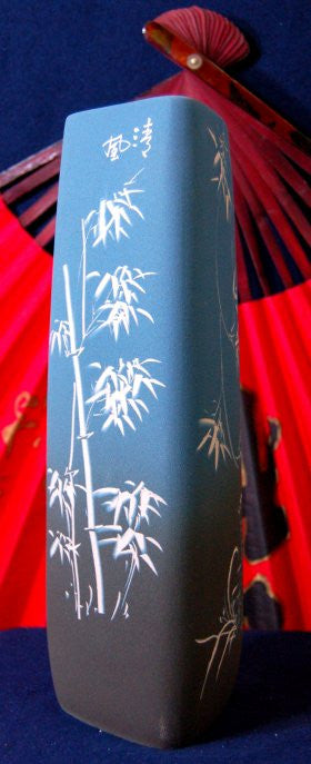 FSusion Tall Blue Porcelain Bamboo Vase