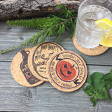 Halloween Town Themed Cork Coaster Set of 4
