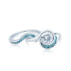 Swirl Blue Diamond Engagement Ring San Diego