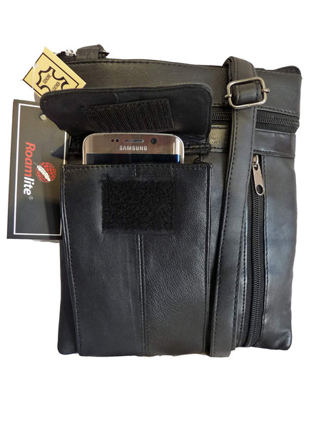 black leather man bag