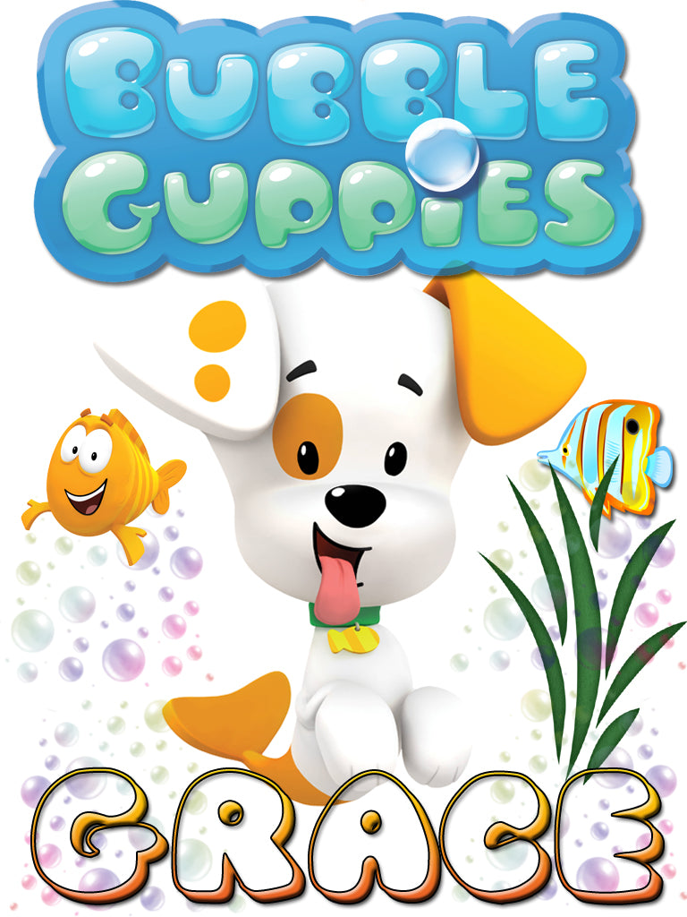 Personalized Bubble Guppies Puppy TV Show T-shirt With Name Tee Shirt NEW Great Gift!