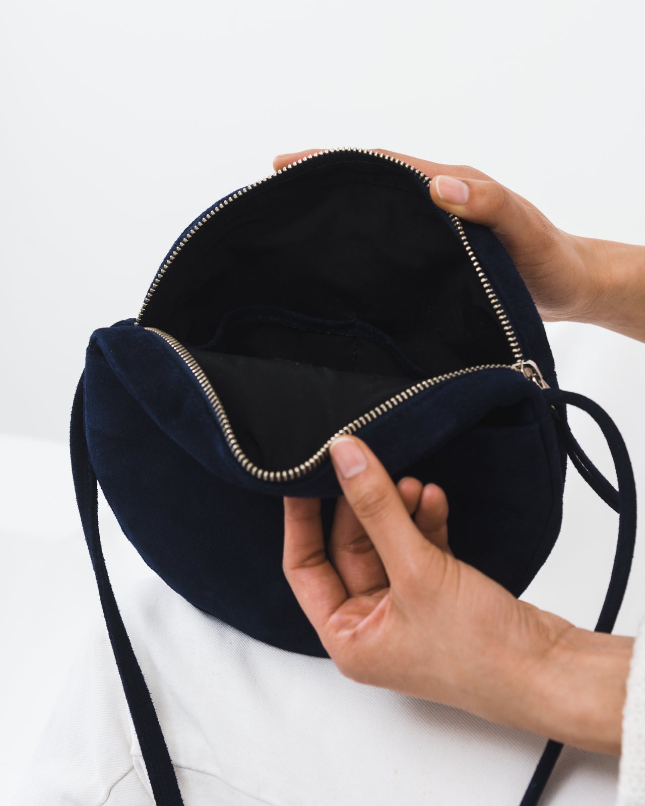 Circle Purse - Midnight Suede