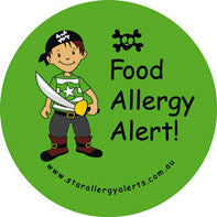 Pirate, Food allergy alert badge and sticker pack - allergypunk