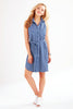 Sleeveless Alex Shirtdress Denim Dot