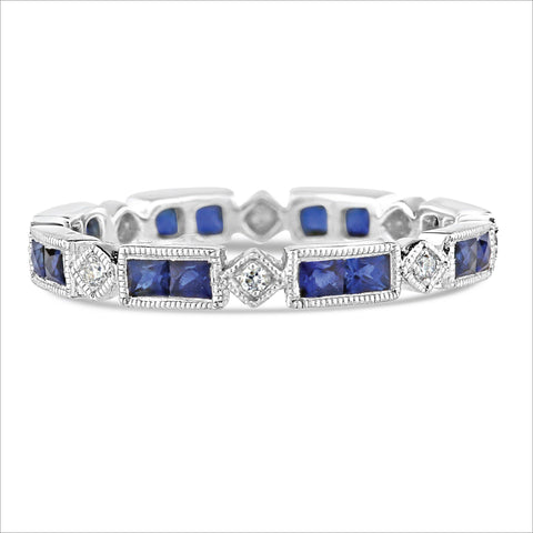 Beverley K Rectangular and Square Sapphire and Diamond Band