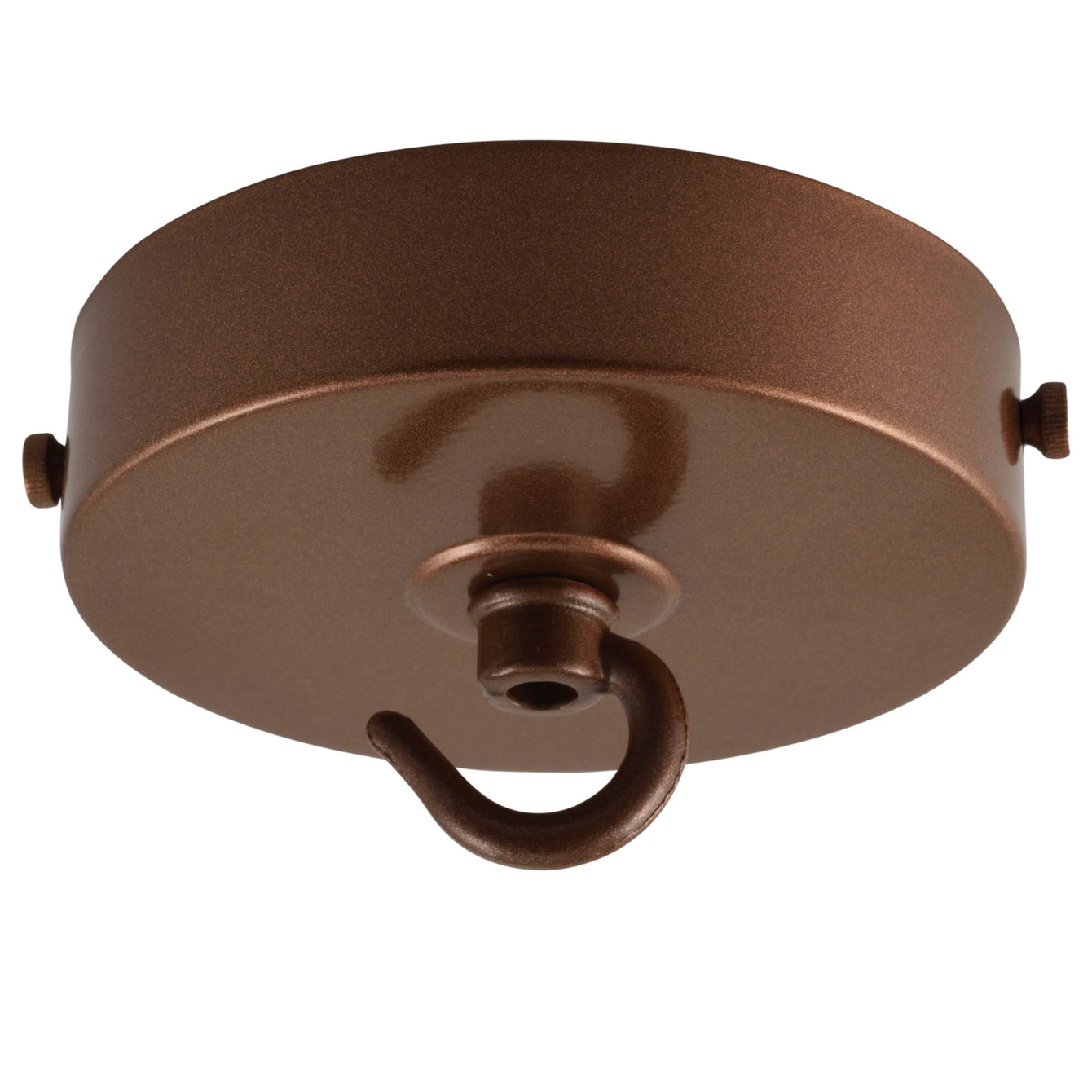 ElekTek 100mm Diameter Flat Top Ceiling Rose with Strap Bracket and Hook Metallic Finishes Powder Coated Colours - Buy It Better White
