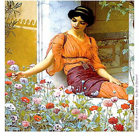 John W. Godward-Summer Flowers-