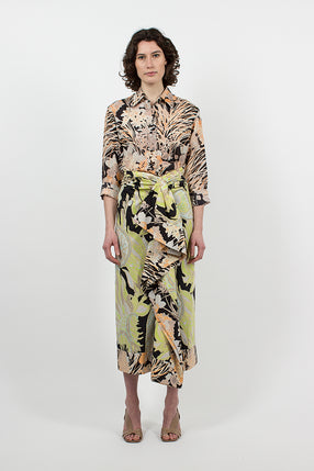 Poplin Skirt Black Floral