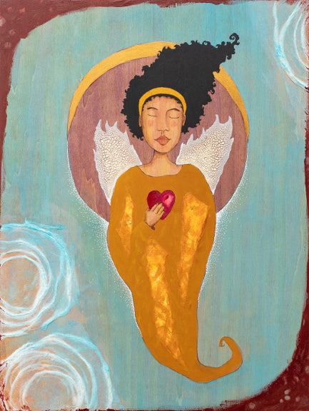 "Guardian," 16 x 12" painting on wood