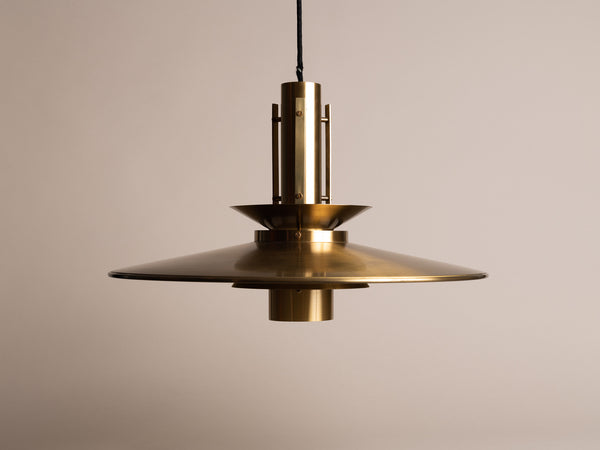 Large suspension en laiton Fog & Mørup, Danemark (vers 1965)..Pendant ceiling light Fog & Mørup, Denmark (circa 1965)