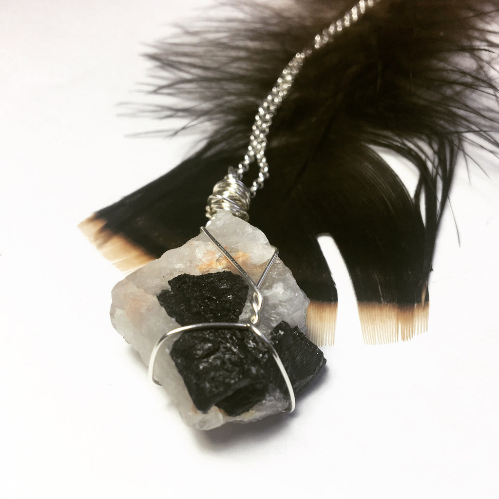 Tourmaline in Quartz Sterling Necklace