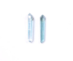 raw rainbow aura titanium quartz point earrings rough crystal