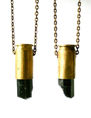 AURNIA black tourmaline crystal bullet necklace
