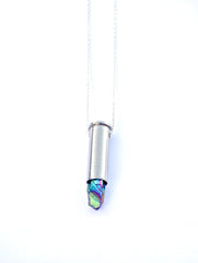 recycled crystal bullet necklace rainbow crystal titanium quartz