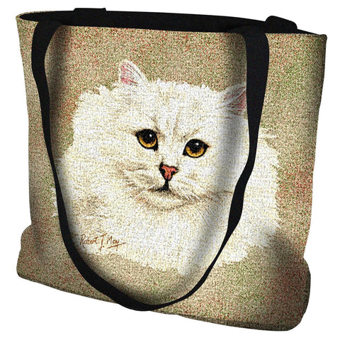 Chinchilla Persian Cat Portrait Art Tapestry Tote Bag
