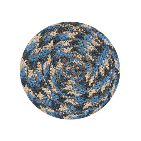 4" Round Braided Cotton Blend Set of 4 Coasters 42-043