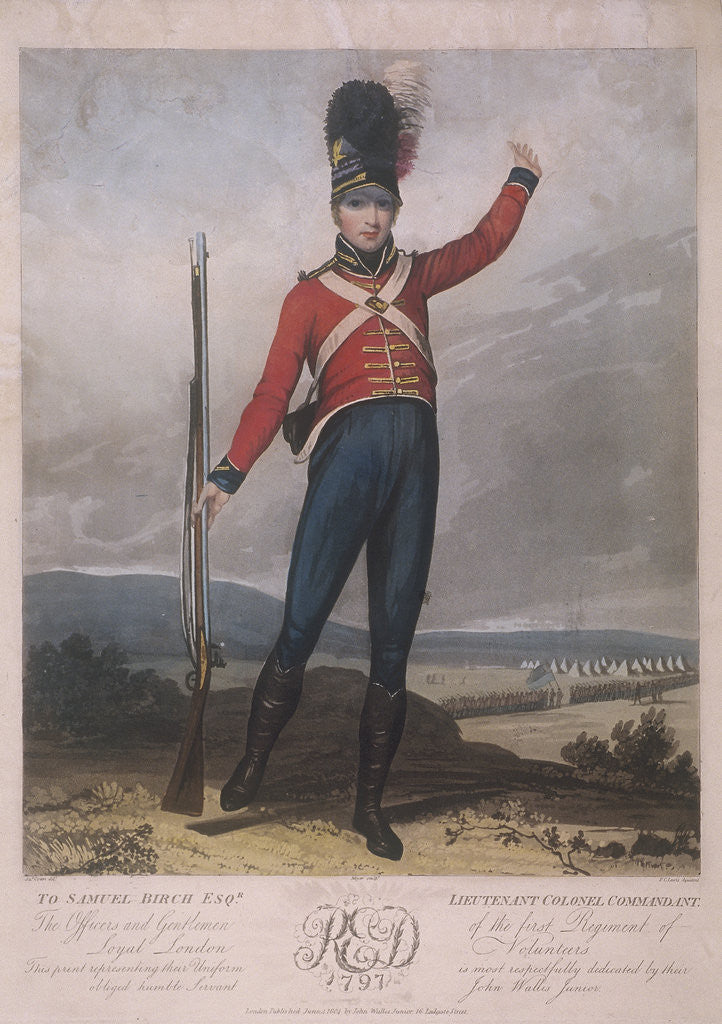 Detail of Military figure wearing the uniform of the first regiment of Loyal London Volunteers by J Green