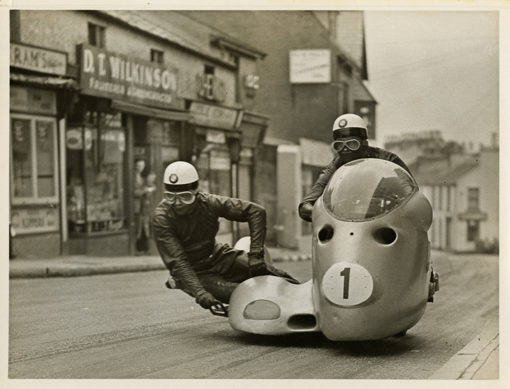 Detail of Wilhelm Noll and Fritz Cron, 1955 Sidecar TT (Tourist Trophy) by T.M. Badger