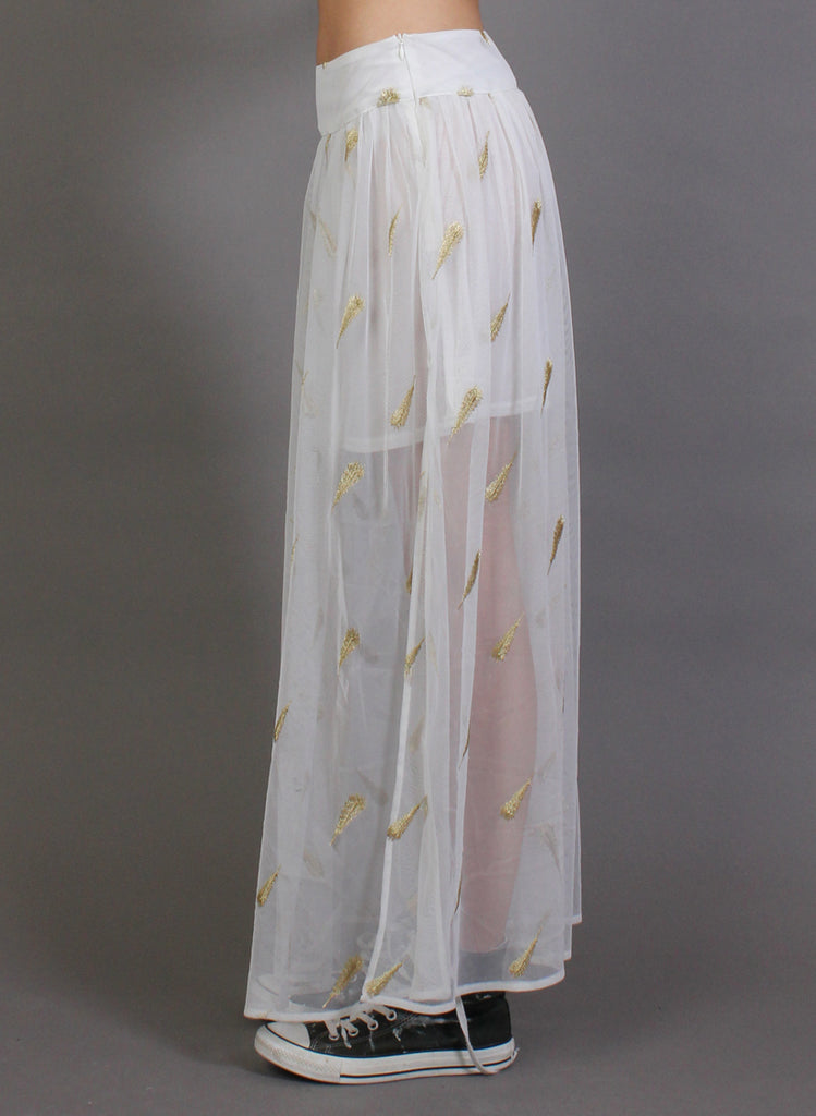 FUN TIME SKIRT WHITE/GOLD